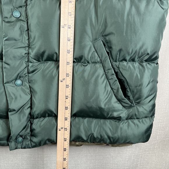 Cabela's Warm Vest Goose Down Mens Size XL Tall Puffer Green Snaps Nylon Great! - Picture 4 of 9